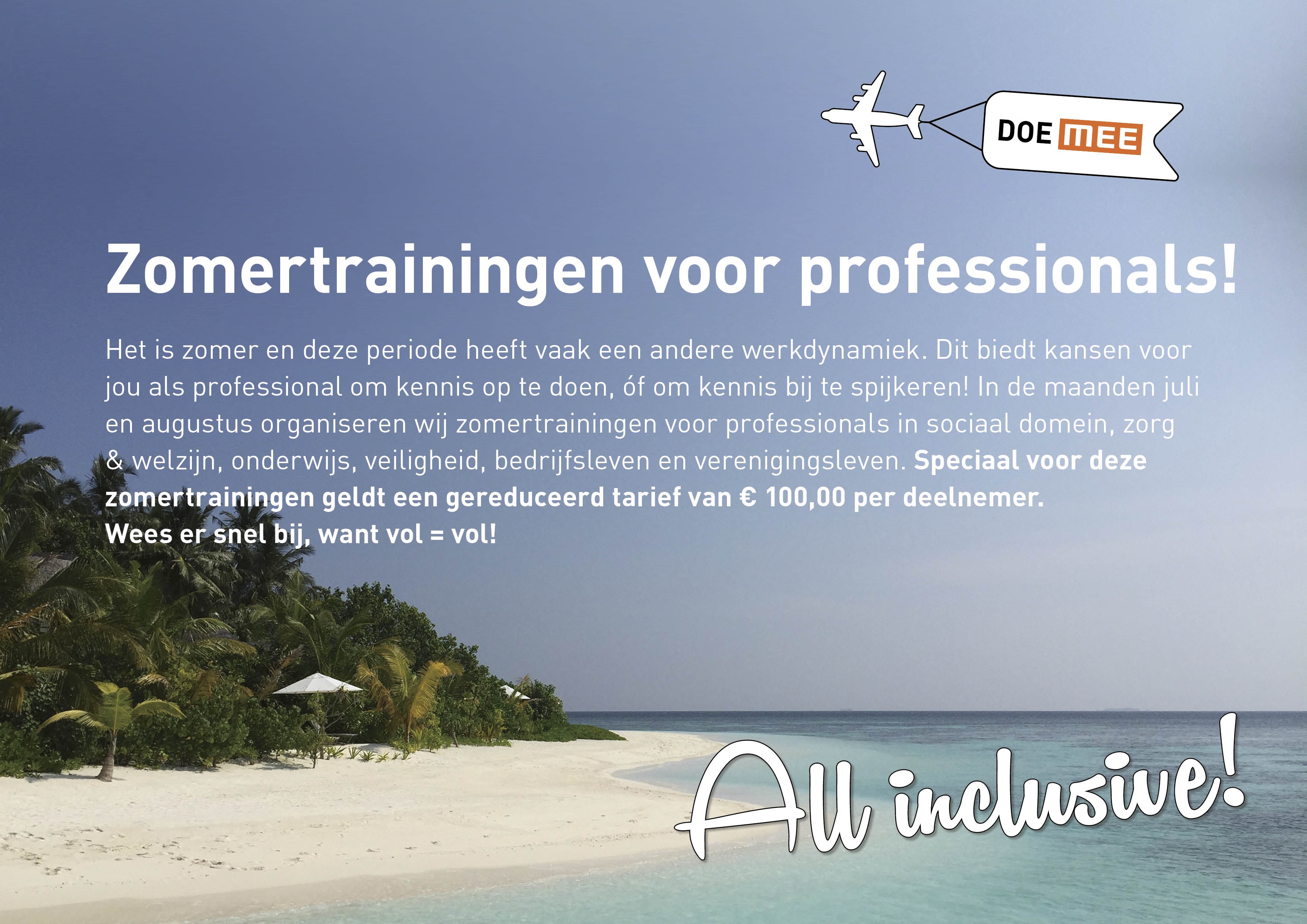 Zomertrainingen voor professionals